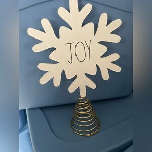 Joy Snowflake Tree Topper  Holiday Decor - White. HTF